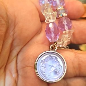 Kirk's Folly Crystal Cherub Medallion Bracelet
